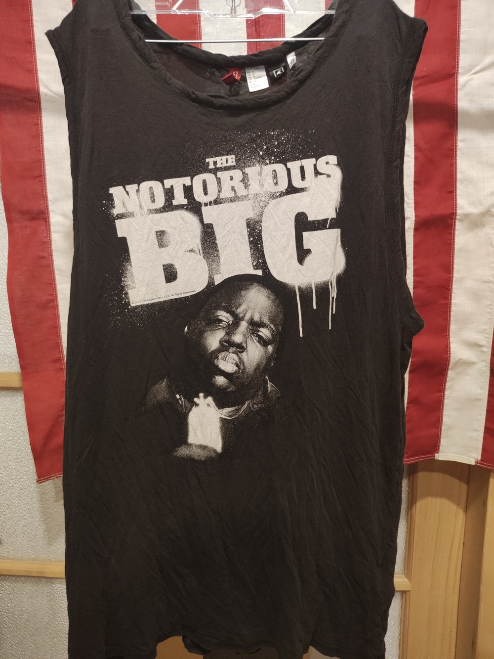 Men's Black Graphic Muscle Tee - Notorious Big Print